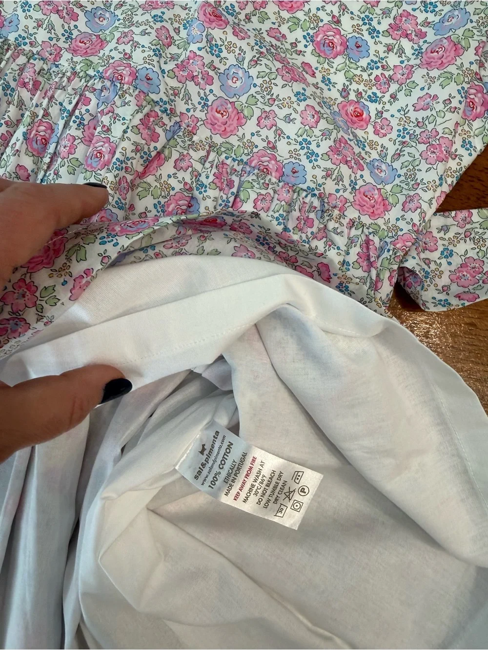 Sal & Pimenta Maryland Sprinkles Dress Blue Floral Peter Pan Collar Sz 10 NWT